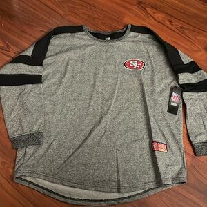 New Woman’s San Francisco 49ers baseball style t shirt NFL official blk gray XL